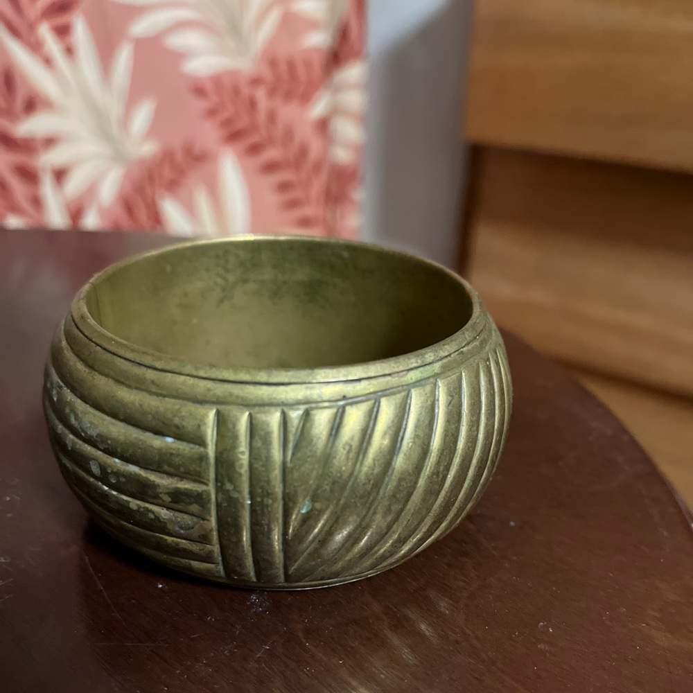 Vintage Brass Bangle brass gold cuff bracelet 1970s